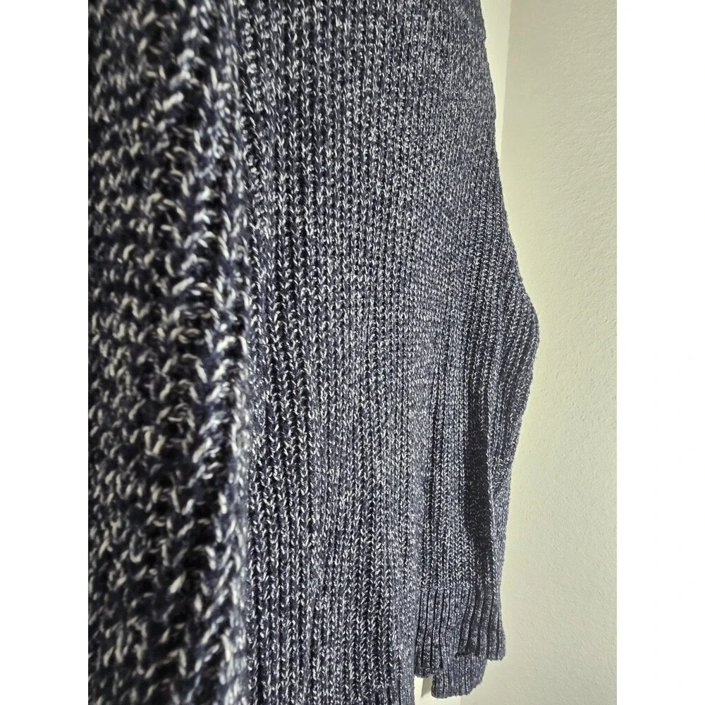 Tommy Hilfiger Navy White Marled Knit V-Neck Sweater Women’s Large - Picture 11 of 14